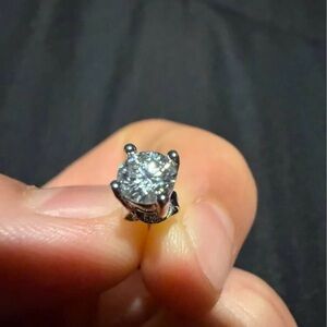 Classic Solitaire Clear Crystal Stud Earring in Silver